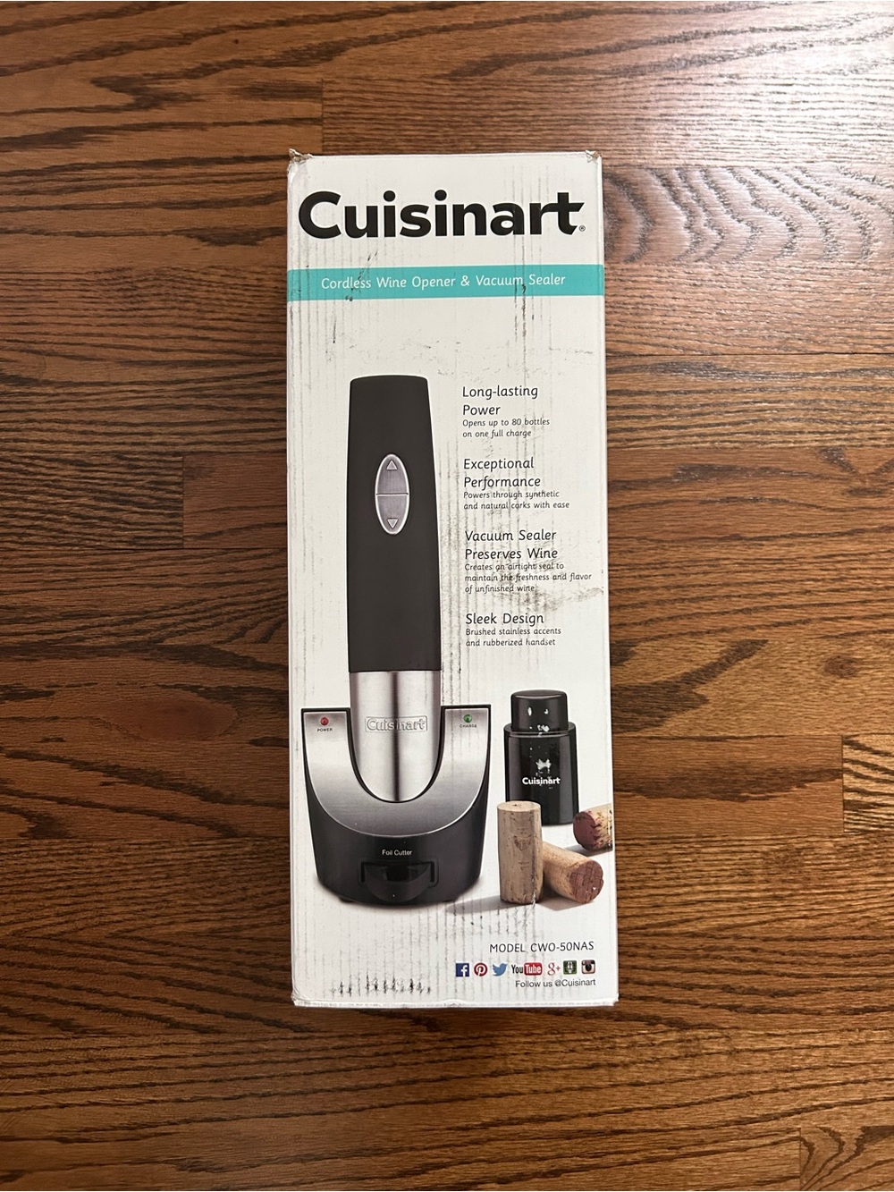 Cuisinart Cordless Wine Opener & Vacuum Sealer - Black, Silver
